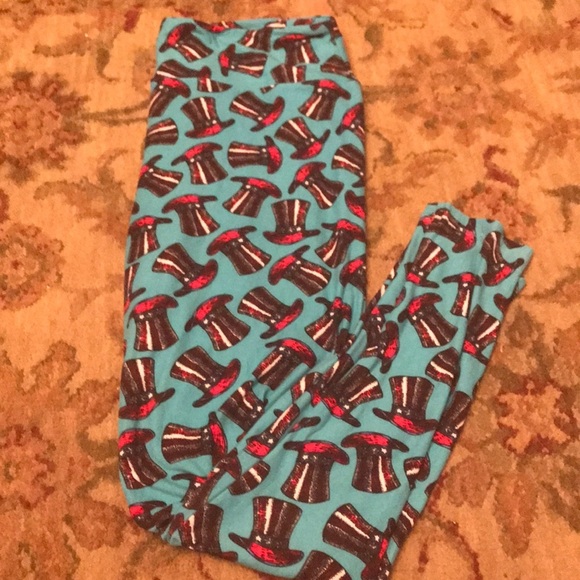 Lularoe Americana Uncle sam’s Top hat leggings TC - Picture 2 of 4